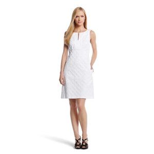 WHBM White Diamond Jacquard Dress